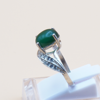 925 Silber Damen Ring mit Jemen Achat Aqeeq Yamani