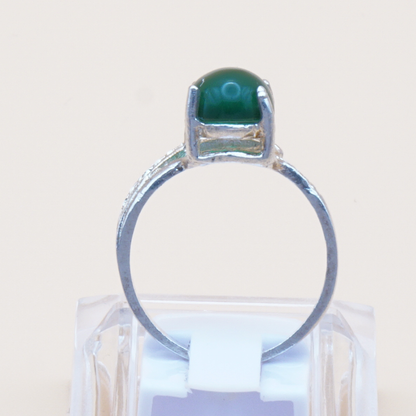 925 Silber Damen Ring mit Jemen Achat Aqeeq Yamani