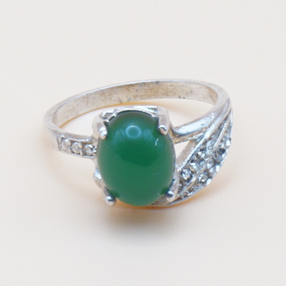 925 Silber Damen Ring mit Jemen Achat Aqeeq Yamani