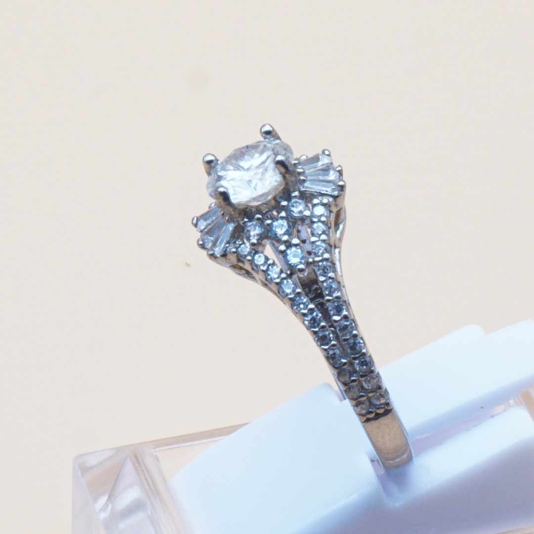 925 Silber Damen Ring mit Bergkristall aus Najaf - Durr al Najaf - Diamantenschliff