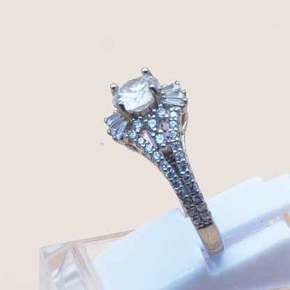 925 Silber Damen Ring mit Bergkristall aus Najaf - Durr al Najaf - Diamantenschliff