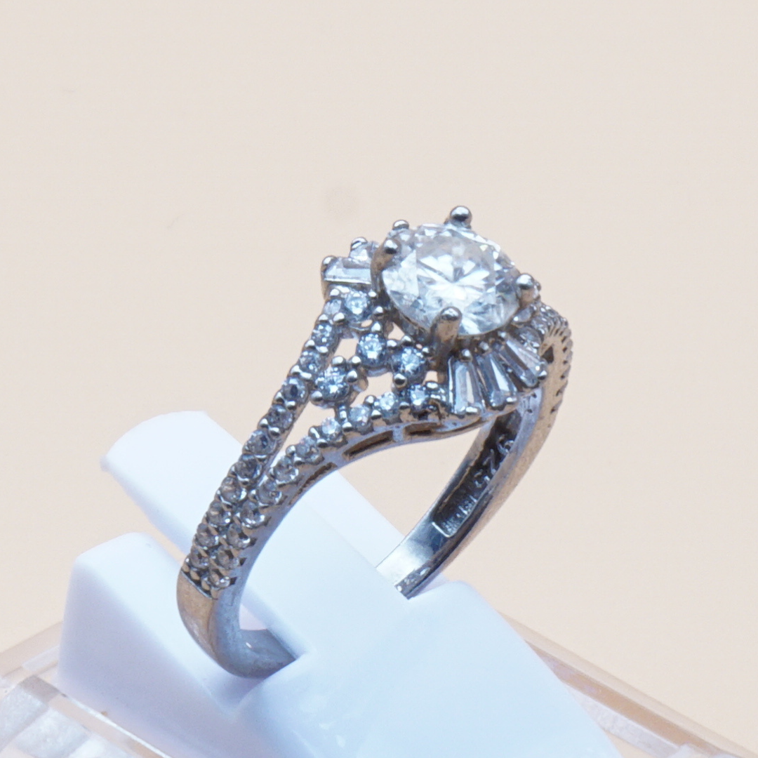 925 Silber Damen Ring mit Bergkristall aus Najaf - Durr al Najaf - Diamantenschliff