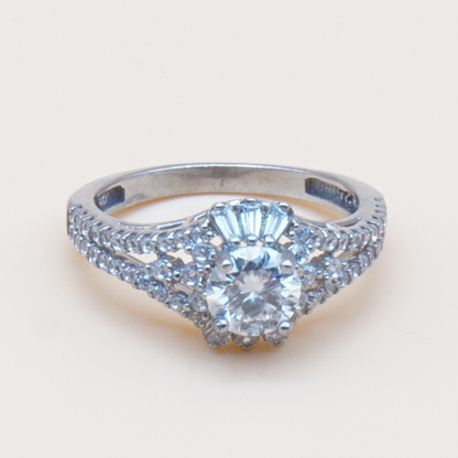 925 Silber Damen Ring mit Bergkristall aus Najaf - Durr al Najaf - Diamantenschliff