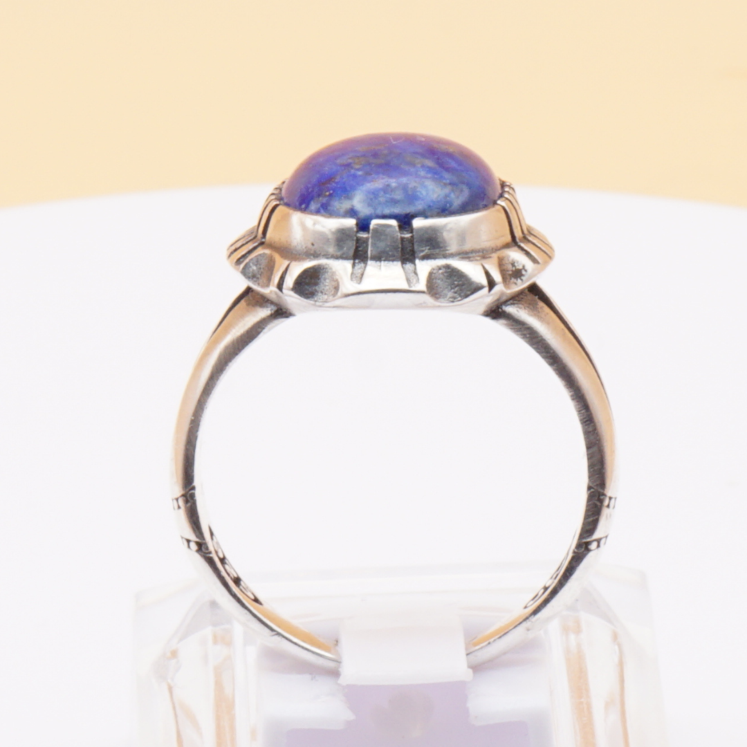 925 Silber Herrenring mit Lapislazuli Handarbeit - Royal
