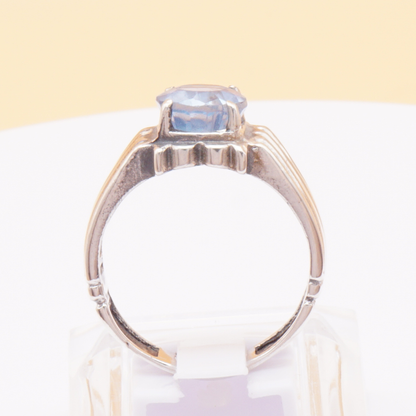 925 Silber Herrenring mit echtem Aquamarin
