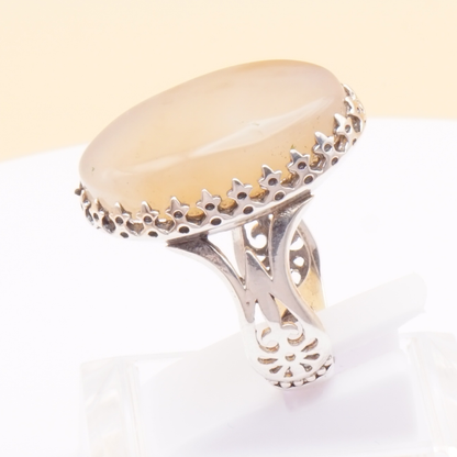 925 Silber Herrenring mit echtem Jemen Achat - Aqeeq Yamani