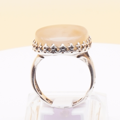 925 Silber Herrenring mit echtem Jemen Achat - Aqeeq Yamani