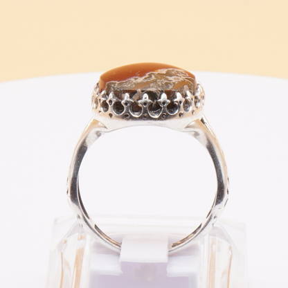 925 Silber Herrenring mit echtem Jemen Achat - Aqeeq Yamani