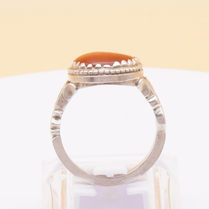 925 Silber Herrenring mit Jemen Achat - Aqeeq Yamani Handarbeit