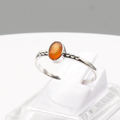 925 Silber Damen Ring mit Karneol-Achat - Aqeeq