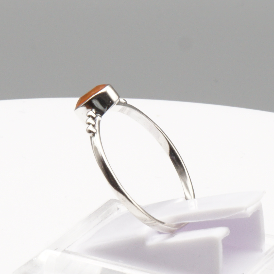 925 Silber Damen Ring mit Karneol-Achat - Aqeeq