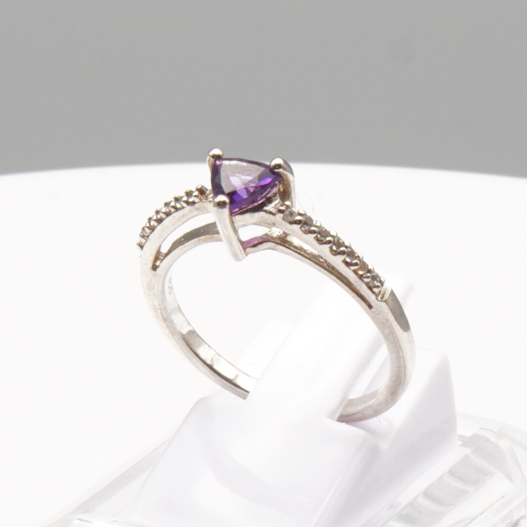 925 Silber Damen Ring mit echtem Amethyst