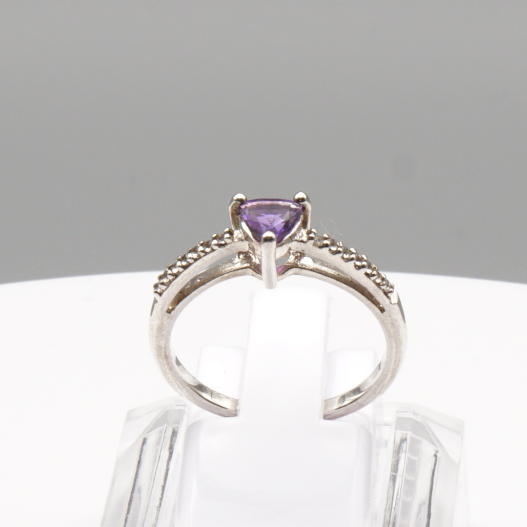 925 Silber Damen Ring mit echtem Amethyst