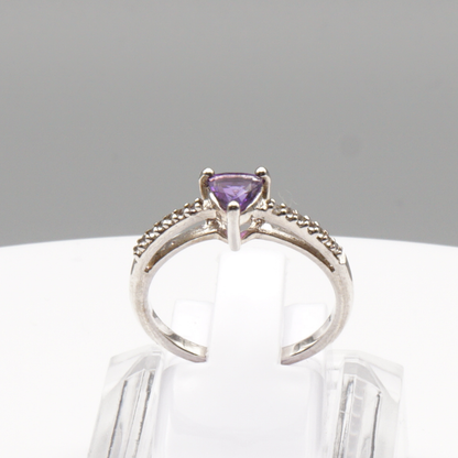925 Silber Damen Ring mit echtem Amethyst