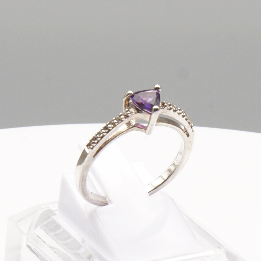 925 Silber Damen Ring mit echtem Amethyst