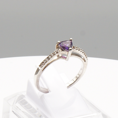 925 Silber Damen Ring mit echtem Amethyst