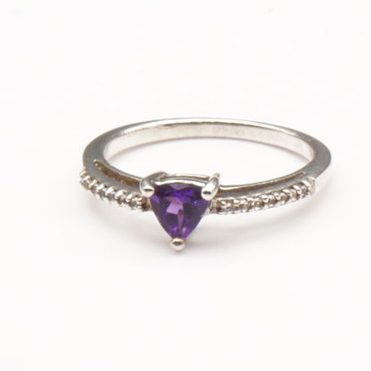 925 Silber Damen Ring mit echtem Amethyst