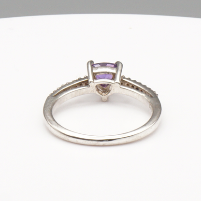 925 Silber Damen Ring mit echtem Amethyst