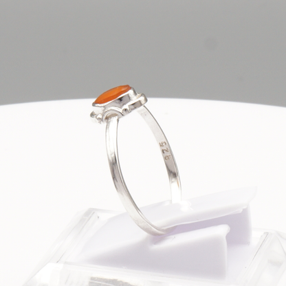 925 Silber Damen Ring mit Karneol-Achat - Aqeeq