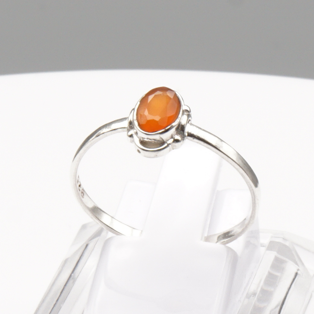 925 Silber Damen Ring mit Karneol-Achat - Aqeeq