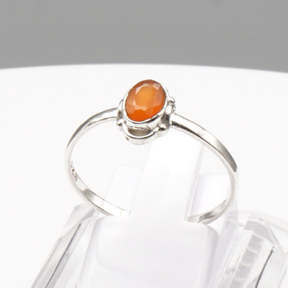 925 Silber Damen Ring mit Karneol-Achat - Aqeeq