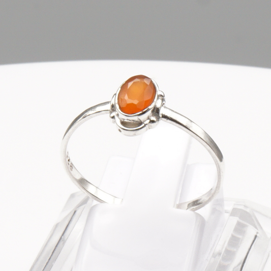 925 Silber Damen Ring mit Karneol-Achat - Aqeeq