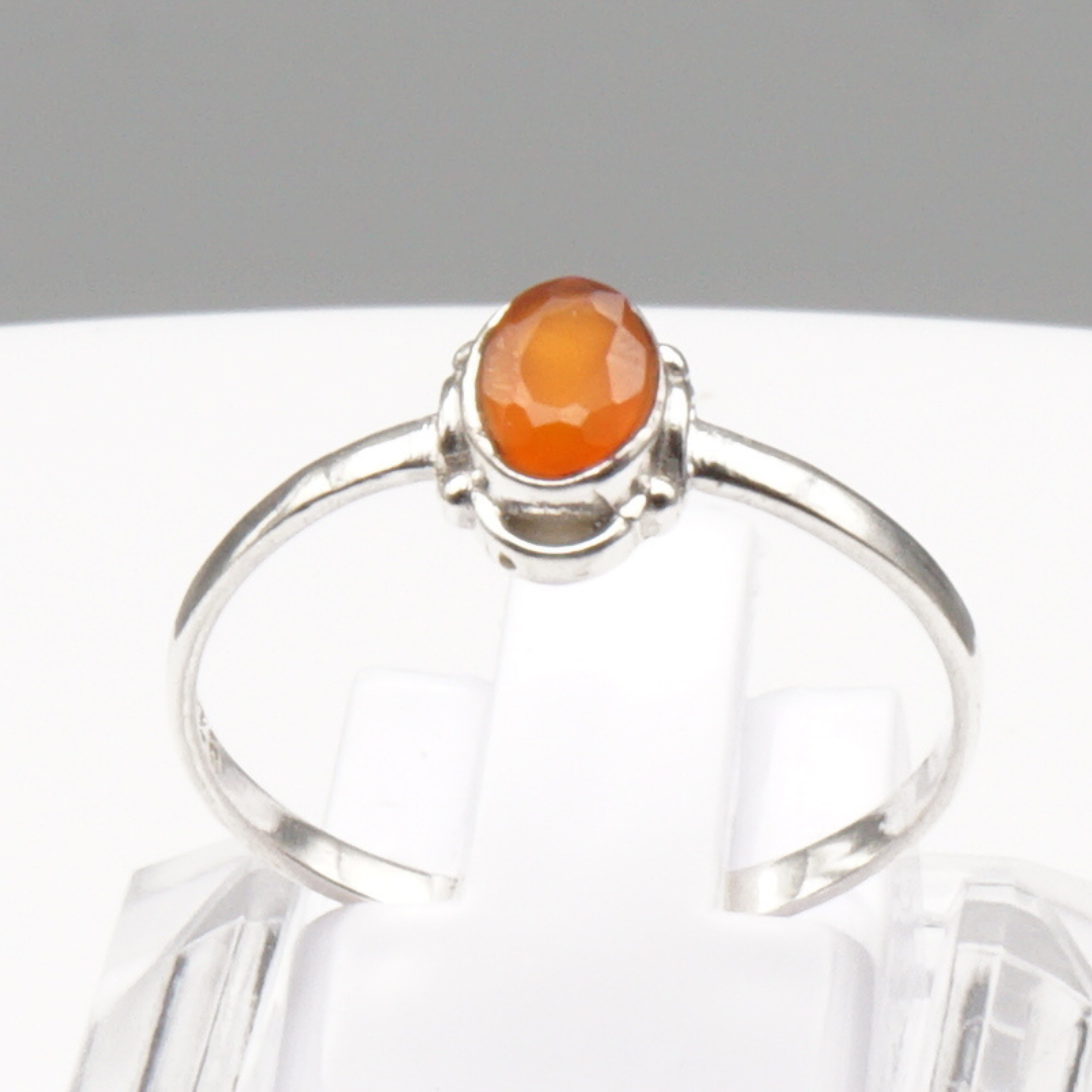 925 Silber Damen Ring mit Karneol-Achat - Aqeeq