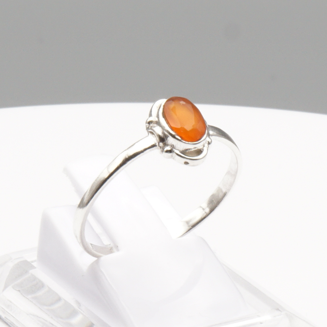 925 Silber Damen Ring mit Karneol-Achat - Aqeeq