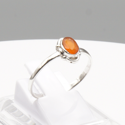 925 Silber Damen Ring mit Karneol-Achat - Aqeeq