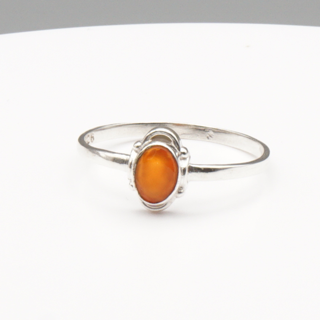 925 Silber Damen Ring mit Karneol-Achat - Aqeeq