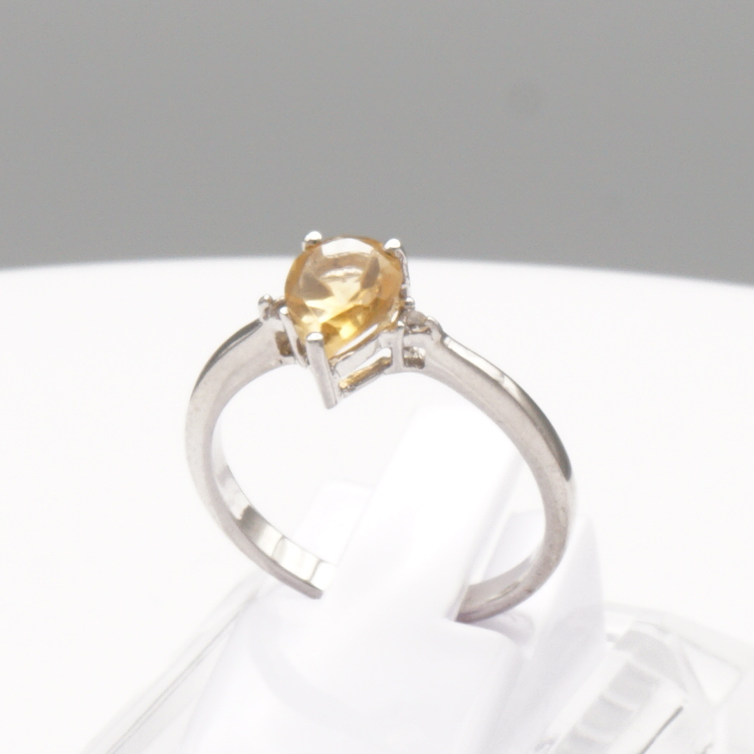 925 Silber Damen Ring mit echtem Citrin