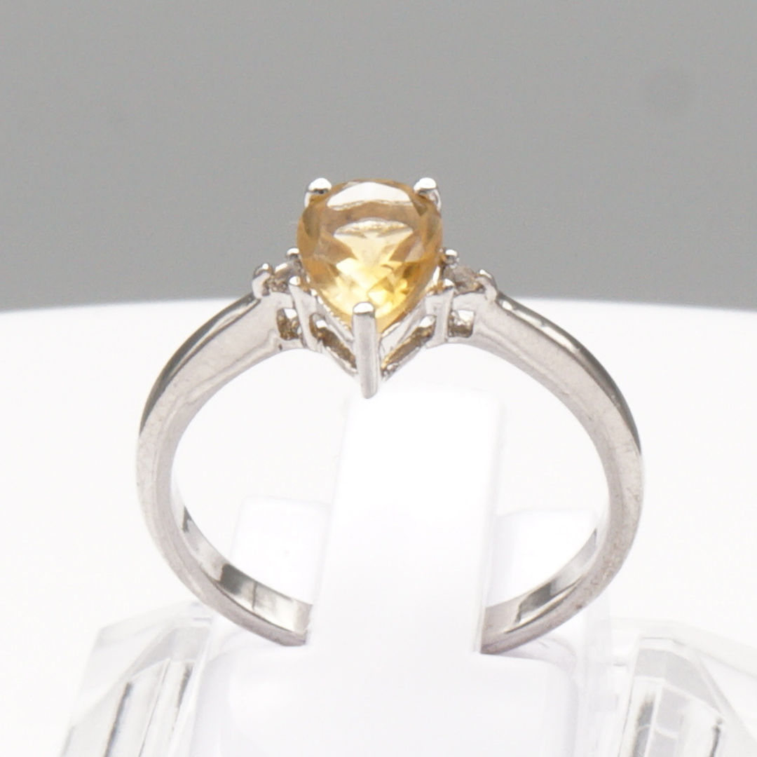 925 Silber Damen Ring mit echtem Citrin