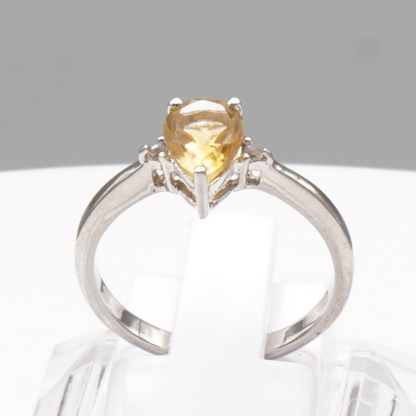 925 Silber Damen Ring mit echtem Citrin