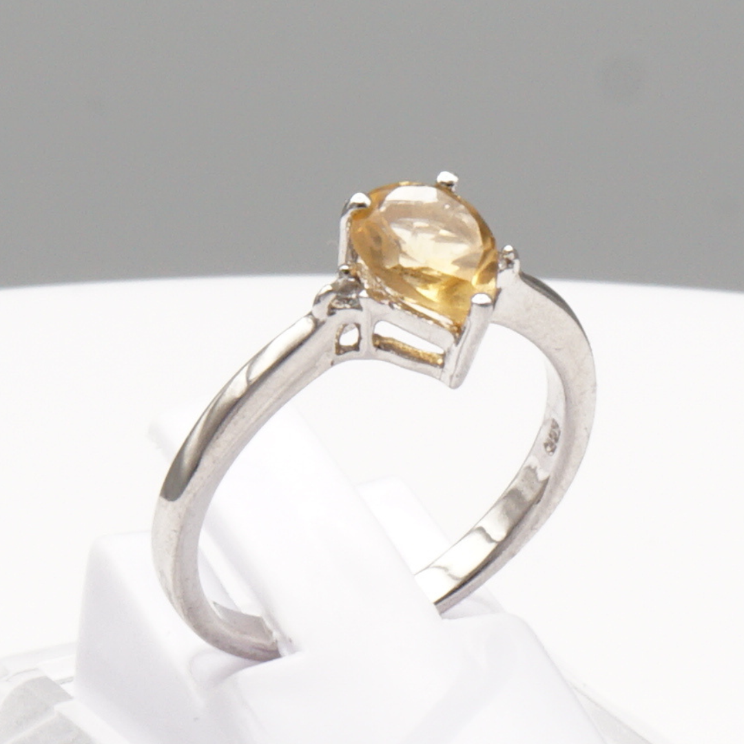 925 Silber Damen Ring mit echtem Citrin