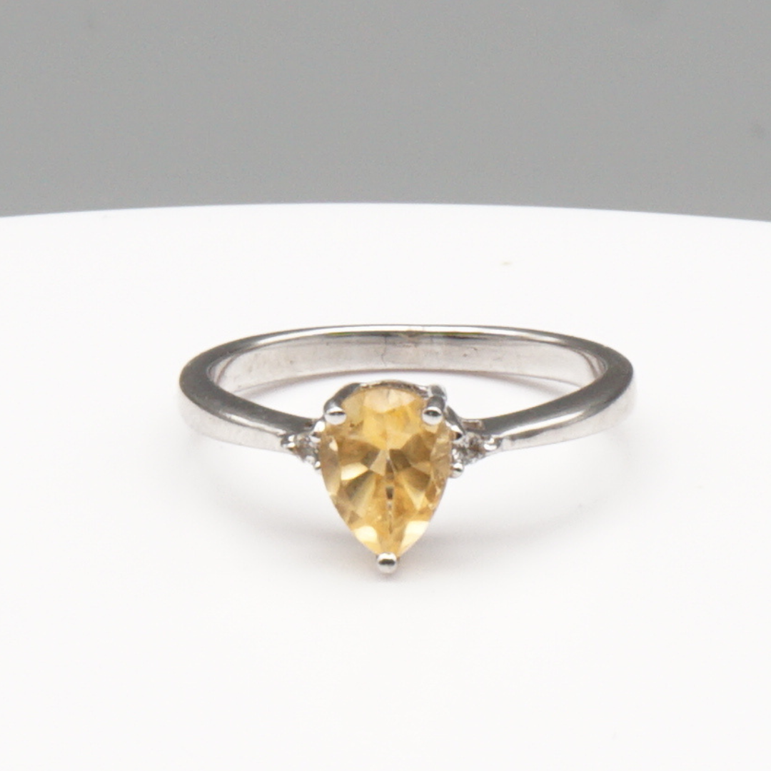 925 Silber Damen Ring mit echtem Citrin
