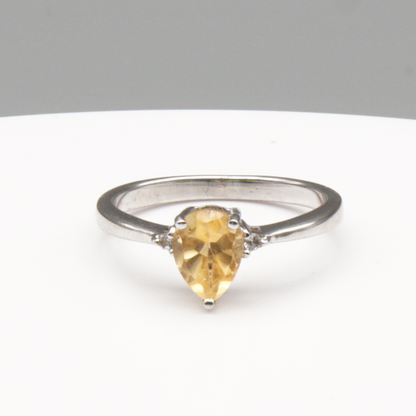 925 Silber Damen Ring mit echtem Citrin