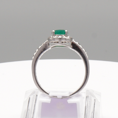 925 Silber Damen Ring mit grünem Achat - Aqeeq