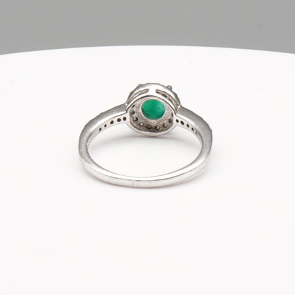 925 Silber Damen Ring mit grünem Achat - Aqeeq