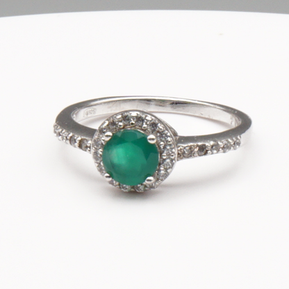 925 Silber Damen Ring mit grünem Achat - Aqeeq