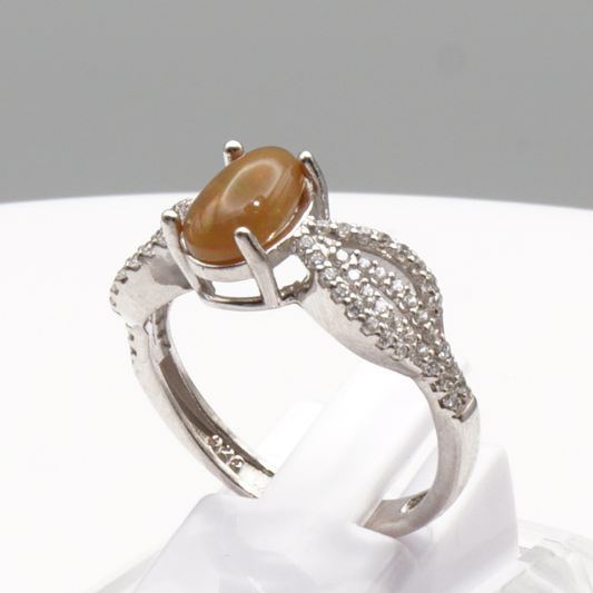 925 Damen Ring mit echtem  äthiopischen Edel Opal