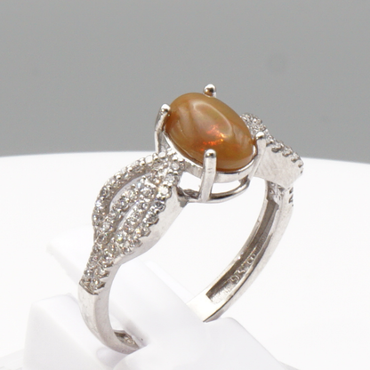 925 Damen Ring mit echtem  äthiopischen Edel Opal