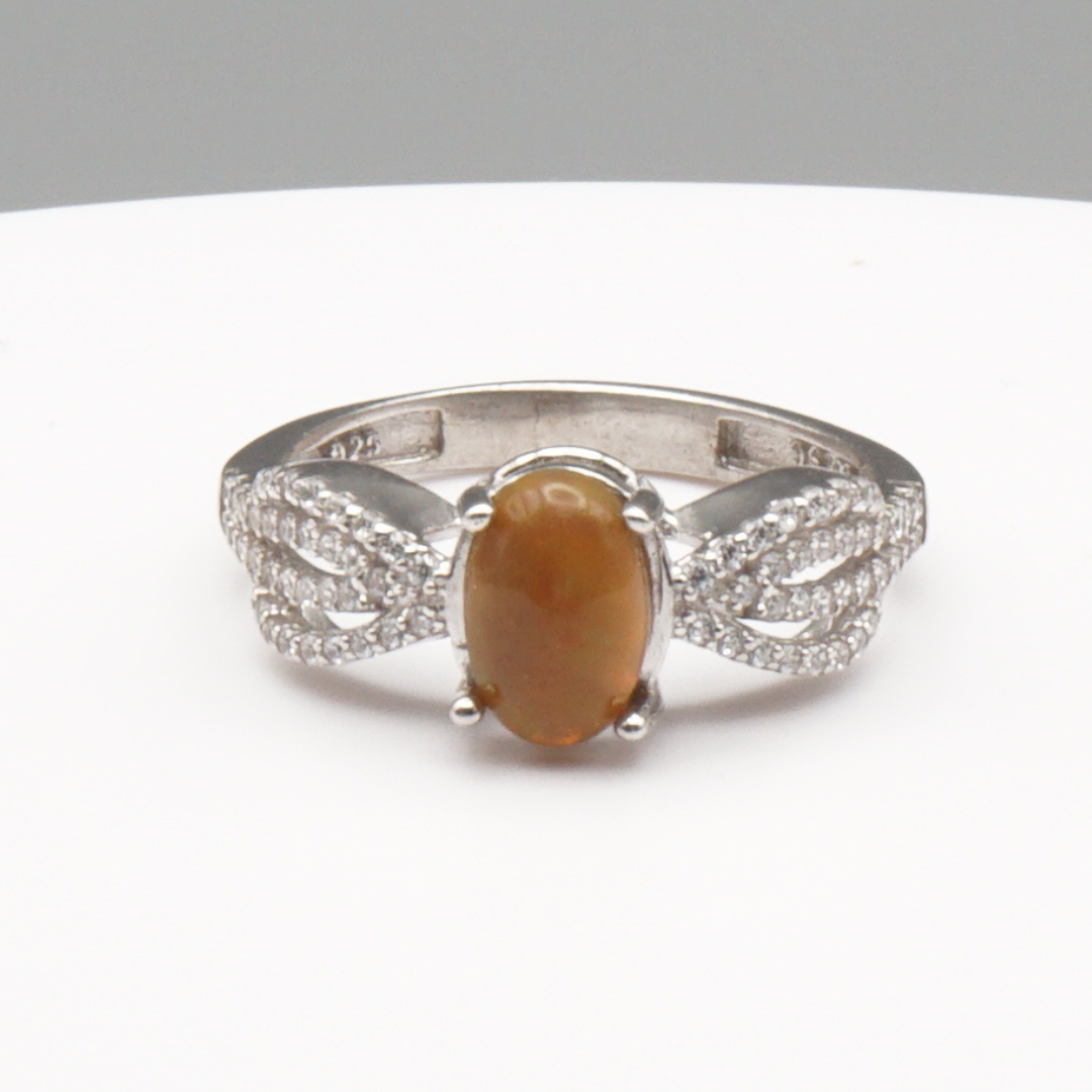 925 Damen Ring mit echtem  äthiopischen Edel Opal