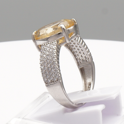 925 Silber Damen Ring mit echtem Citrin