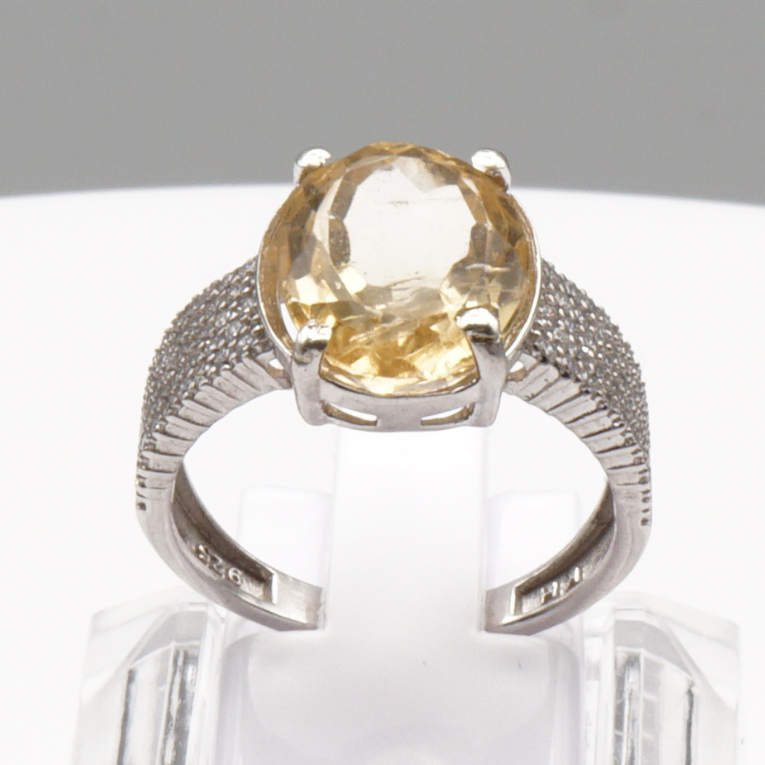 925 Silber Damen Ring mit echtem Citrin
