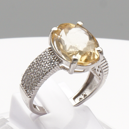 925 Silber Damen Ring mit echtem Citrin