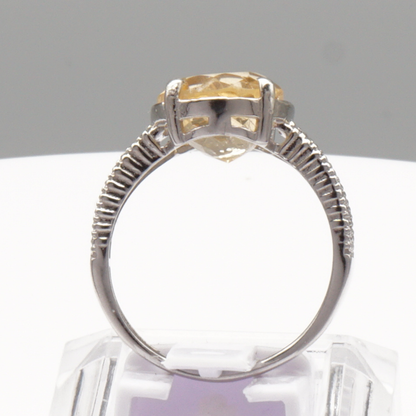 925 Silber Damen Ring mit echtem Citrin