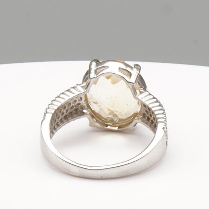 925 Silber Damen Ring mit echtem Citrin
