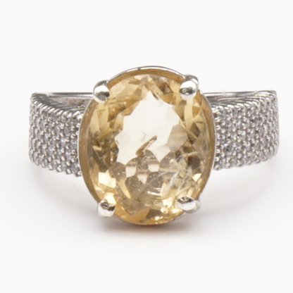 925 Silber Damen Ring mit echtem Citrin