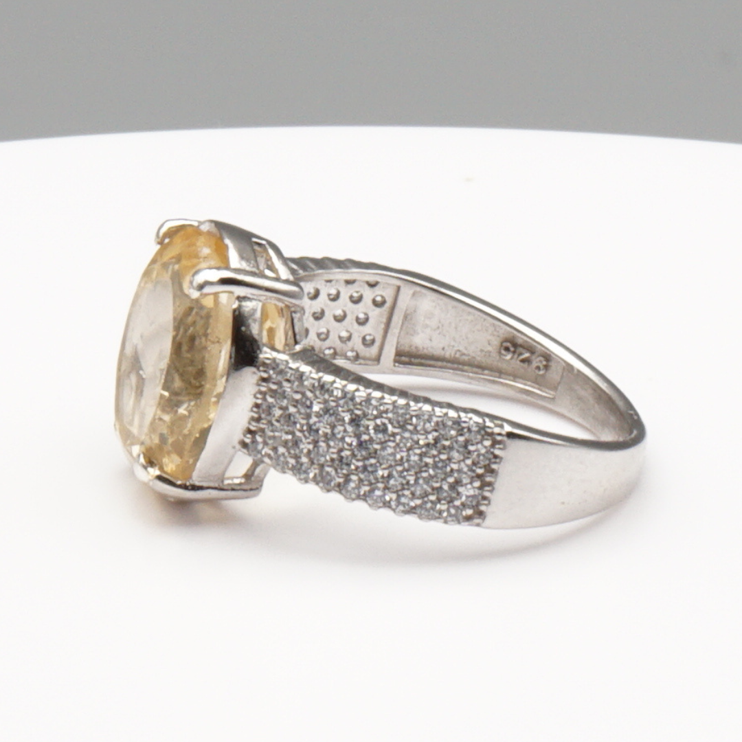 925 Silber Damen Ring mit echtem Citrin