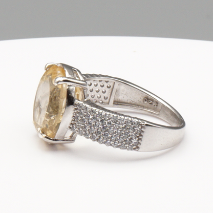 925 Silber Damen Ring mit echtem Citrin